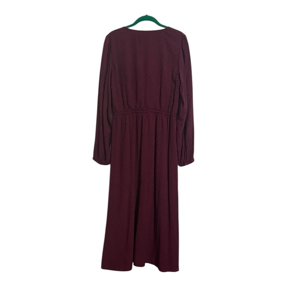 LOFT Elegant Long Sleeve Dress in Rich Burgundy, Size M - Picture 2 of 11
